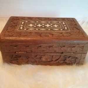 Vintage carved wooden box